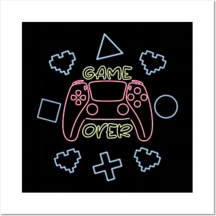 Game over neon Posters and Art